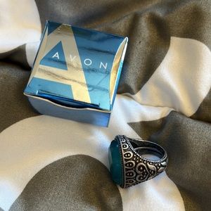 BLUE Faceted Mood Gem Statement Ring Oversized Costume Jewelry Magic Adjustable